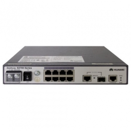Коммутатор Huawei S2700-9TP-EI-DC(8 Ethernet 10/100 ports,1 dual-purpose 10/100/1000 or SFP,DC -48V) (S2700-9TP-EI-DC). Изображение #1