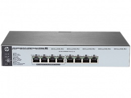 HP 1820-8G-PoE+ (65W) Switch (WEB-Managed, 4*10/100/1000 PoE+, 4*10/100/1000, 65W, Fanless, Rack-mounting, 19