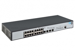 HP 1920-16G Switch (Web-managed, Limited CLI, 16*10/100/1000 + 4*SFP, static routing, fanless, rack-mounting, 19