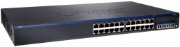 Коммутатор Juniper Networks EX2200, 24-Port 10/100/1000 BaseT with 4 SFP Uplink Ports (Optics not Included) and Internal DC Power Supply (EX2200-24T-4G-DC). Изображение #1