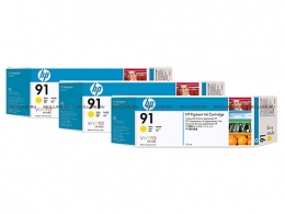 Картридж HP 91 Yellow для Designjet Z6100 Photo Printer 3х775-ml (C9485A). Изображение #1